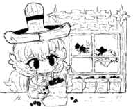 1girl artist:inawon cat christmas crying hat mabinogi sombrero // 614x502 // 200KB