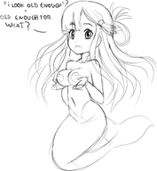 artist:tim breasts idolm@ster mermaid monster_girl nanami_asari text // 596x647 // 114KB