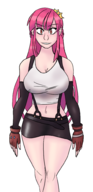 1girl brown_eyes colored cosplay crown final_fantasy final_fantasy_vii highschool_romance lea long_hair pink_hair smile tifa_lockhart // 956x1978 // 916KB