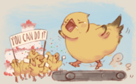 artist:sunshine_memoir chocobo exercising fat_chocobo final_fantasy text // 1529x951 // 1.9MB