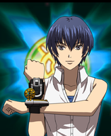 1girl background blue_hair colored grey_eyes naoto_shirogane persona persona_(series) persona_4 pose power_rangers sentai shin_megami_tensei short_hair // 732x898 // 491KB