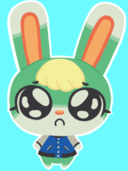 1boy animal_crossing artist:bonitanon big_eyes chibi cute hair sad sasha // 450x600 // 90KB