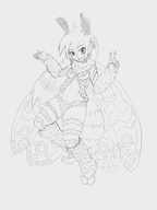 lineart monochrome monster_girl monstergirl moth mothgirl shantae shantae_(series) wayforward // 1500x2000 // 670KB