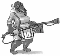 female_pyro monochrome pyro team_fortress tf2 // 650x607 // 51KB