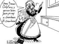 1girl artist:marielx broom cleaning mabinogi maid player_character solo sweeping text // 800x600 // 126KB