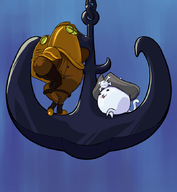 anchor battle_cats crossover pirate_cat shovel_knight_(series) treasure_knight // 800x866 // 274KB