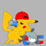 alcohol artist:biorobo beer drinking dudebro hat magnemite pikachu pokemon // 1000x1000 // 331KB