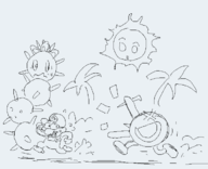 1boy angry_sun artist:grey cataquack mario pokey running super_mario // 694x564 // 15KB