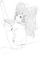 1girl artist:zeniselv ashley embarrassed looking_back undressing warioware // 600x900 // 174KB