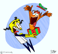 artist:xtremer$adiq christmas colored crash_bandicoot crash_bandicoot_(series) dr._neo_cortex parody present winter // 2433x2239 // 1.0MB