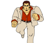 1boy artist:kking64 astroganger astroganger_collab black_eyes brown_hair collab colored facial_hair kazuma_kiryu parody short_hair yakuza // 560x430 // 70KB