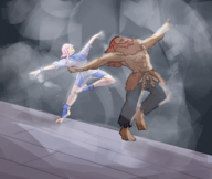 1boy 1girl akuma artist:ssshuckle dancing manon street_fighter // 1843x1559 // 2.2MB