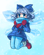 artist:kiwi cirno colored mittens scarf snow touhou winter // 600x750 // 497KB