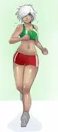 angel angel_(the_king_of_fighters) artist:greenmarine colored gym_clothes midriff running the_king_of_fighters // 777x1750 // 103KB