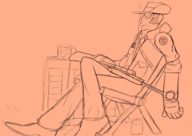 1boy artist:unknown firearm glasses gun hat lawn_chair monochrome sitting sketch smoking sniper sniper_rifle sunglasses team_fortress_2 weapon // 1900x1343 // 868KB