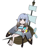 1girl 2019_summer_collab airy ball beach_ball bikini bravely_default brown_eyes collab fairy grey_hair long_hair pointy_ears summer_collab wings // 1859x2552 // 376KB