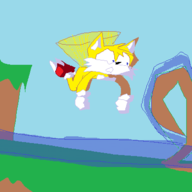 1boy artist:2hufag flying furry miles_tails_prower sonic_(series) // 400x400 // 14KB