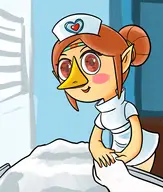 1girl artist:gusgux blush edit holding_hands medli nurse pointy_ears pov solo the_legend_of_zelda wind_waker wojack // 1620x1906 // 782KB