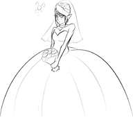 bouquet crossdressing link navi the_legend_of_zelda wedding_dress // 922x832 // 117KB