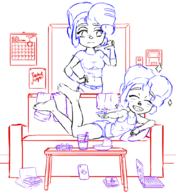 alternate_costume artist:r0cketjumper coco_bandicoot couch crash_bandicoot_(series) dark_coco laptop underwear // 832x910 // 311KB