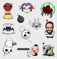 2girls artist:unknown bat bomb college colored hat hololive isaac laughing metroid metroid_(species) multiple_boys noodles pacifier pomni soyjak spaghetti tagme text the_amazing_digital_circus the_binding_of_isaac usada_pekora // 1380x1426 // 892KB