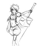 arcana_heart arcana_heart_3 bloomers fiona_mayfield monochrome sword // 690x836 // 207KB