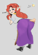 1girl artist:justdavefnd ass colored fairy malon ocarina_of_time text the_legend_of_zelda // 1800x2600 // 1.0MB