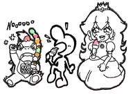 artist:nickel bowser_jr. colored dialogue eating ice_cream mr._game_&_watch princess_peach super_mario super_mario_sunshine super_smash_bros text // 893x633 // 226KB