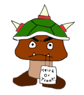 2018_halloween_collab colored costume enemy goomba halloween halloween_collab hat mspaint shell sign super_mario text trick_or_treat // 313x353 // 33KB