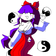 artist:2hufag blush breasts colored eyes_closed huge_breasts reimu_hakurei sketch touhou // 400x400 // 18KB