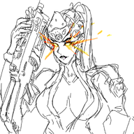 cleavage glowing_eyes killstreak overwatch team_fortress_2 tf2 widowmaker widowmaker_(tf2) // 700x700 // 327KB