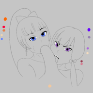 2girls artist:shock1ng_blue fellatio hasebe_kazumi kyoko penis river_city_girls wip // 3200x3200 // 832KB