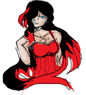 1girl artist:rider black_hair blue_eyes colored gravity_rush gravity_rush_2 long_hair mspaint raven // 392x432 // 19KB