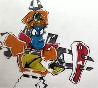 artist:boneax colored crash_bandicoot_(series) ink_drawing n._tropy nefarious_tropy traditional_medium // 1186x1061 // 261KB