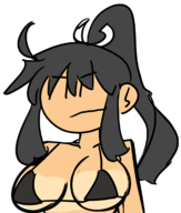 1girl artist:lunaticsoda bikini doodle homura ponytail senran_kagura tanlines // 1007x1185 // 308KB
