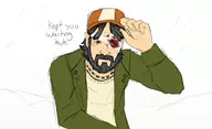 1boy artist:unknown bandages blood colored eye_patch kenny kept_you_waiting,_huh looking_at_viewer metal_gear_solid parody sketch snake the_walking_dead // 1680x1020 // 438KB