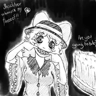 dialogue koishi_komeiji monochrome teeth toothbrush touhou // 1500x1500 // 229KB