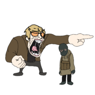 2boys angry artist:jxci balaclava blonde_hair call_of_duty colored drool edit glasses hand_gesture i'm_sorry_coach meme parody pointing russell_adler sad tongue yelling // 1280x1280 // 265KB