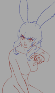 1girl artist:unknown breasts ears final_fantasy m'iera medium_breasts nude rabbit_ears sketch viera wip // 284x477 // 45KB