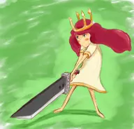 aurora buster_sword child_of_light colored crown ffvii final_fantasy final_fantasy_vii // 766x734 // 233KB