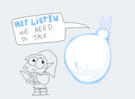 1boy artist:grey elf hat link navi pregnant shield sword text the_legend_of_zelda // 586x429 // 33KB