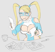 cleavage colored rainbow_mika street_fighter sweat taxes twintails // 1248x1167 // 546KB