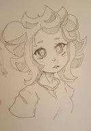 artist:misterskits espurr personification pokemon traditional_medium // 1079x1541 // 166KB