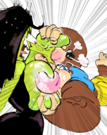 1girl artist:dreaminerryday banjo banjo-kazooie breasts groping gruntilda_winkybunion tongue // 921x1166 // 856KB