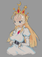 1girl artist:wapcum blonde_hair blue_eyes devi forehead huge_forehead mark nipples pout tagme // 1613x2210 // 1.2MB