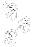 1boy 1girl anthro artist:B333SSS blush cat catgirl choker deepthroat dinosaur fellatio furry irrumatio nipples_visible_through_clothing penis shooki taiwan_coolfox tears // 1350x2000 // 184KB