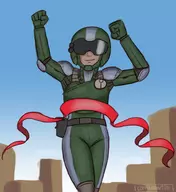 1boy artist:georgezero colored marathon mjolnir_recon_number_54 parody pose race running smile // 1374x1500 // 589KB