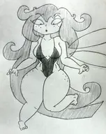 1girl artist:billyfutureboy betilla rayman_(series) swimsuit thick_thighs traditional_medium // 2428x3064 // 3.8MB