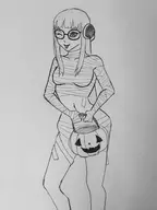 bandages futaba_sakura halloween midriff mummy persona_(series) persona_5 trick_or_treat // 2448x3264 // 882KB