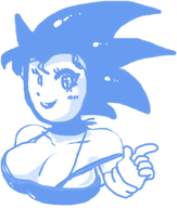 1girl artist:rider blush genderbend gloves lipstick personification rule_63 smile sonic_(series) sonic_the_hedgehog // 367x433 // 62KB